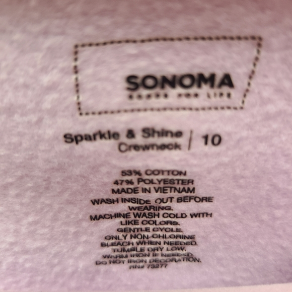 Super Soft Girls Sweatshirt Set, Sparkle and Shine Crewneck, Size 10 - Picture 4 of 4